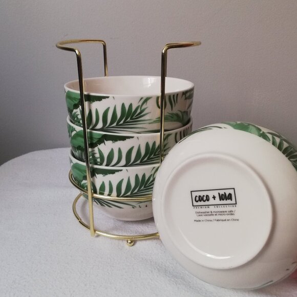 Coco + Lola Tropical Themed Cereal Dessert Soup Salad Bowls - Picture 2 of 4